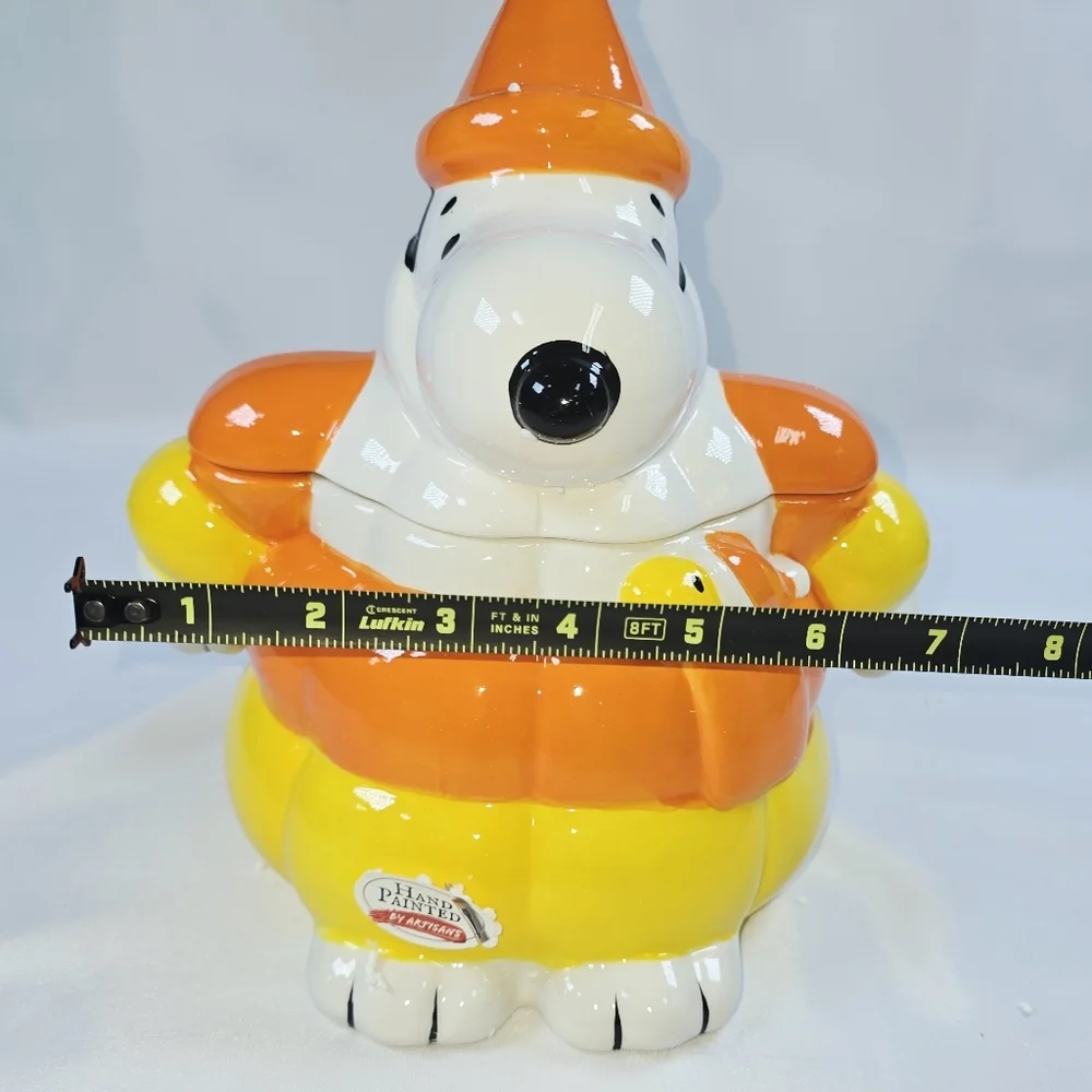 Peanuts | Snoopy Candy Corn Puffer Jacket 11 Inch Cookie Jar NEW IN BOX!